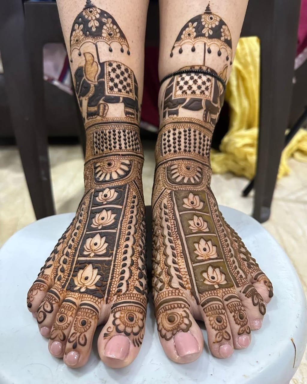 Intricate Mehndi Detail by Professional Artist in Delhi NCR